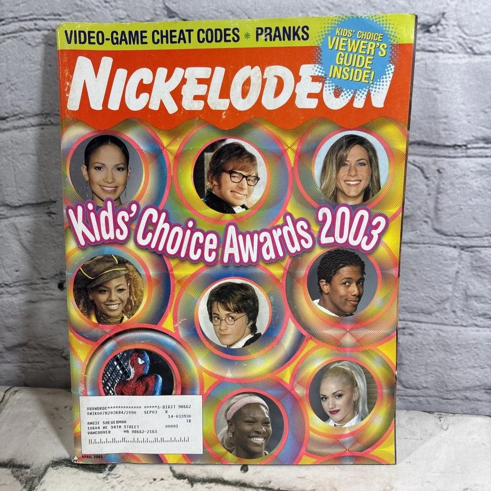 NICKELODEON Magazine April 2003 Kid's Choice Awards Issue JLo Beyoncé Y2K